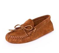 Minnetonka Men Leather Laced Softsole Mocassins, Brown, 11 UK