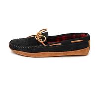 Minnetonka Men's Double Bottom Fleece Slipper, Black, 11.5