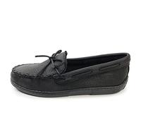 Minnetonka Men's Moosehide Classic Moccasin, Black, 7.5 Wide