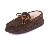 Minnetonka Men's Pile Lined Hardsole Mocassins, Brown (Chocolate), 9 UK