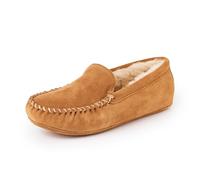 Minnetonka Men's Sheepskin Softsole Venetian, Tan, Size 9