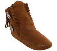 Minnetonka Mens Two Button Softsole Boot, Brown, Size 11