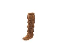 Minnetonka Women's 5-Layer Fringe Mocassins Boots, Brown (Dusty Brown), 8 UK