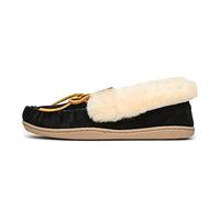 Minnetonka Womens Alpine Sheepskin Moccasin Black Suede Size 8