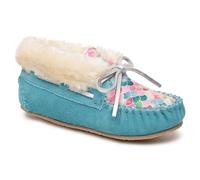 Minnetonka Women's Cally Faux Fur Slipper, Mermaid Turquoise, 9 Little Kid