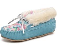 Minnetonka Women's Cally Faux Fur Slipper, Mermaid Turquoise, 9 Little Kid
