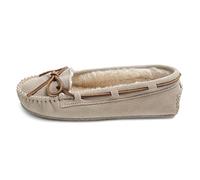 Minnetonka Women's Cally Slipper Plaid, Stone, 5 Wide