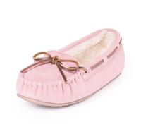 Minnetonka Womens Cally Suede Closed Toe Slip On Slippers, Pink Blush, Size 8.0 US
