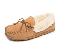 Minnetonka Women's Camp Collar Moc Slippers, Cinnamon, 5