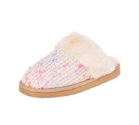 Minnetonka Women's Chesney Scuff, White Multi, 8 UK