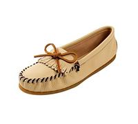 Minnetonka Women's Deerskin Kilty Mocassins, Beige (Champagne), 8 UK