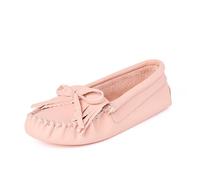 Minnetonka Women's Kilty Soft Leather Sole Moccasin, Blush, 6.5