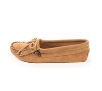 Minnetonka Women's Kilty Suede Moc Softsole Moccasin, Taupe, 8 UK