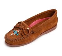 Minnetonka Women's Nizhoni Suede Beaded Moccasins, Brown, 5 UK