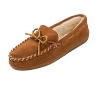 Minnetonka Women's Pile Lined Hardsole Low-Top Slippers, Brown (Brown), 8 UK