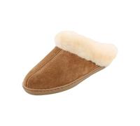 Minnetonka Women's Sheepskin Mule Open Back Slippers, Beige (Tan), 8 UK
