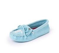 Minnetonka Women's Thunderbird Animikii Soft Leather Sole Beaded Moccasins, Aqua Mist, 8.5