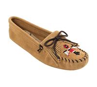 Minnetonka Women's Thunderbird Softsole Moccasin, Tan, 6.5