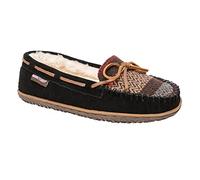 Minnetonka Women's Tilia Suede Moccasin Slippers, Black Multi, 8 M