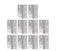 Minnhua 10pcs Butt Hinges 50mm Hinges Small Hinges Stainless Steel Door Hinges Internal Cabinet Hinges Cupboard Hinges for Wood Box Crates Storage Doors Light Project DIY 6 Mounting Holes Silver