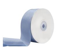Minnhua Blue Ribbon 38mm Double Faced Chiffon Polyester Ribbon 45 Meters for Gift Wrapping, Crafts, Weddings, and Multiple Occasions - Light Blue