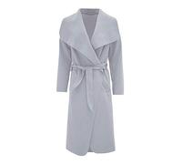 MINNI ROSSA Womens Ladies Italian Trench Long Coat Waterfall Duster Cape Belted Cardigan Jacket Plus Size UK (Light Grey, M-L)