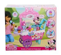 Minnie Disney Junior Mouse Sweets & Treats 60cm Tall Rolling Ice Cream Trolley, 39 Piece, Pretend Play Food Set
