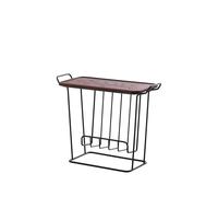 Minnie Mae Wood Side Table Black/ Ash