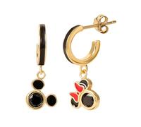 Minnie & Mickey Mouse Women's Officially Licensed 18k Gold Plated Sterling Silver Disney Earrings Cubic Zirconia
