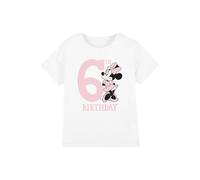 Minnie Mouse 6th Birthday Shirt Girls T Shirt, White, 7-8 Years