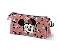 Minnie Mouse Aqua-Triple Pencil Case, Pink, 23 x 11 cm