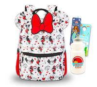 Minnie Mouse Backpack for Girls, Kids - Bundle with 16” Minnie Mouse Nylon Backpack with 3D Ears Plus Water Bottle, Bookmark, More | Deluxe Minnie Backpack for School, Multicolor, Minnie Mouse