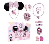 Minnie Mouse Beauty Set - Includes 1 Fabric Scrunchie, 10 Scrunchies, 2 Tweezers, 3 Hairpins, 2 Brushes, 1 Headband, 1 Necklace, 1 Bracelet and 1 Ring - Original Product Designed in Spain