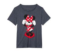 Minnie Mouse Bow Over Eyes T-Shirt, Women's Plus, Heather Blue, 3X