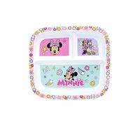 Minnie Mouse Childrens Divided Sections Dinner Plate, 3 Sections, Pink