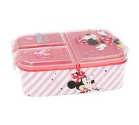 Minnie Mouse (Disney) 3 Compartments Kids Sandwich Box - Snack Box - Decorated Lunch Box, 1 piece (1 pack), Minnie Mouse - Disney