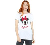 Minnie Mouse Face Cotton Boyfriend T-Shirt Disney White XXL