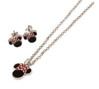 Disney Minnie Mouse Black and Red Necklace & Earring Set SH00875RL-16.NL