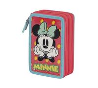 Minnie Mouse Fresh-Triple Filled Pencil Case, Pink, 14 x 21 cm