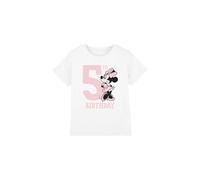 Minnie Mouse Girl's 5Th Birthday Shirt T-Shirt White | Size: 3-4 Years Minnie Mouse White 3-4 Years