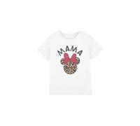 Minnie Mouse Girl's Mother'S Day Leopard Print Mama T-Shirt White | Size: 3-4 Years Minnie Mouse White 3-4 Years