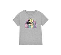 Minnie Mouse Girl's Rainbow Head T-Shirt Grey | Size: 7-8 Years Minnie Mouse Grey 7-8 Years