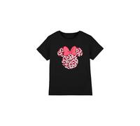 Minnie Mouse Girl's Valentine'S Day Heart Ears Silhouette T-Shirt Black | Size: 7-8 Years Minnie Mouse Black 7-8 Years