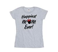 Minnie Mouse Happiest Mom Ever Cotton T-Shirt Disney Grey M