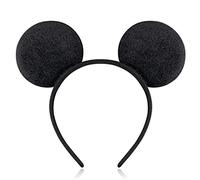 Minnie Mouse Headband Soft Animal Ear Hairband Fancy Dress Disney Girls Boy Adults Head Band Costume Party Decoration For Birthday Halloween Christmas Parties Gift Accessories Black Color (Pack Of 1)