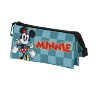 Minnie Mouse Indigo-Triple Pencil Case, Turquoise, 23 x 11 cm