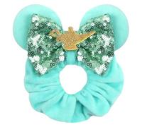 Minnie Mouse Inspired Hair Scrunchie with Ears and Bow - Hand Finished Disney Theme Hair Accessory (Jasmine (Aladdin))