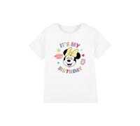 Minnie Mouse It's My Birthday Girls T Shirt, White, 3-4 Years