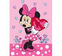 Minnie Mouse Kinder-Zimmer-Teppich Herz Rosa Pink 100 cm x 133 cm rutschhemmend lärmhemmend Kinderteppich Spiel-Teppich Spielunterlage Mädchen-Teppich Disney Minnie Maus Mickey Maus Sweet Love Girls**