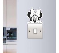 Minnie Mouse Light Switch Sticker | Minnie Mouse Vinyl Decal Art Wall | Disney Mouse Funny Lightswitch Wall Sticker for Kids Room Bedroom DIY